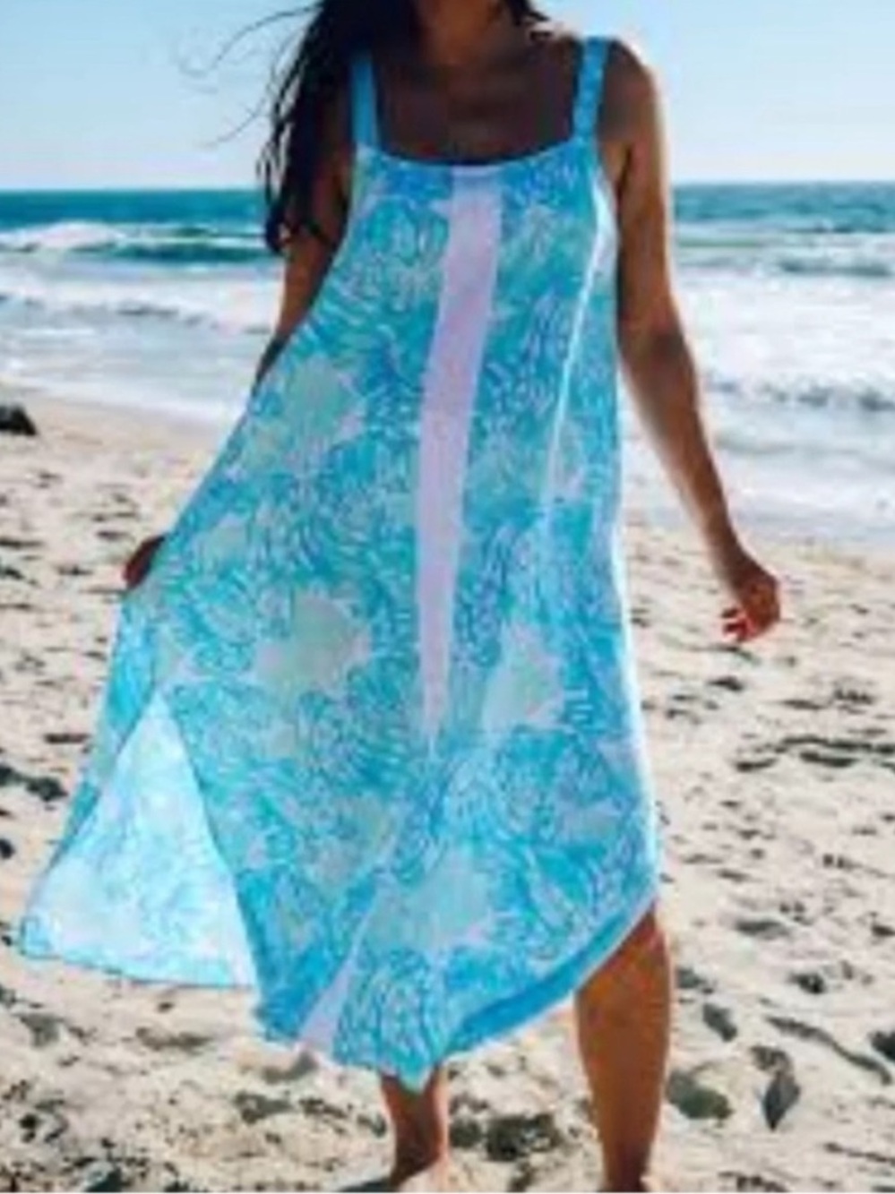 Lilibridge Blue Tropics Midi Dress. XS. NWT. $138! - Picture 8 of 12